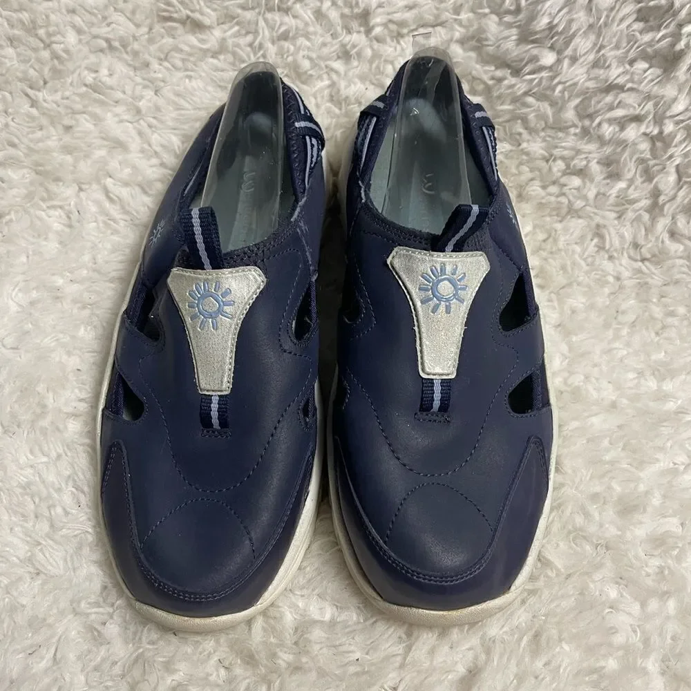 No Boundaries leather Navy Blue tracker sandals size 10